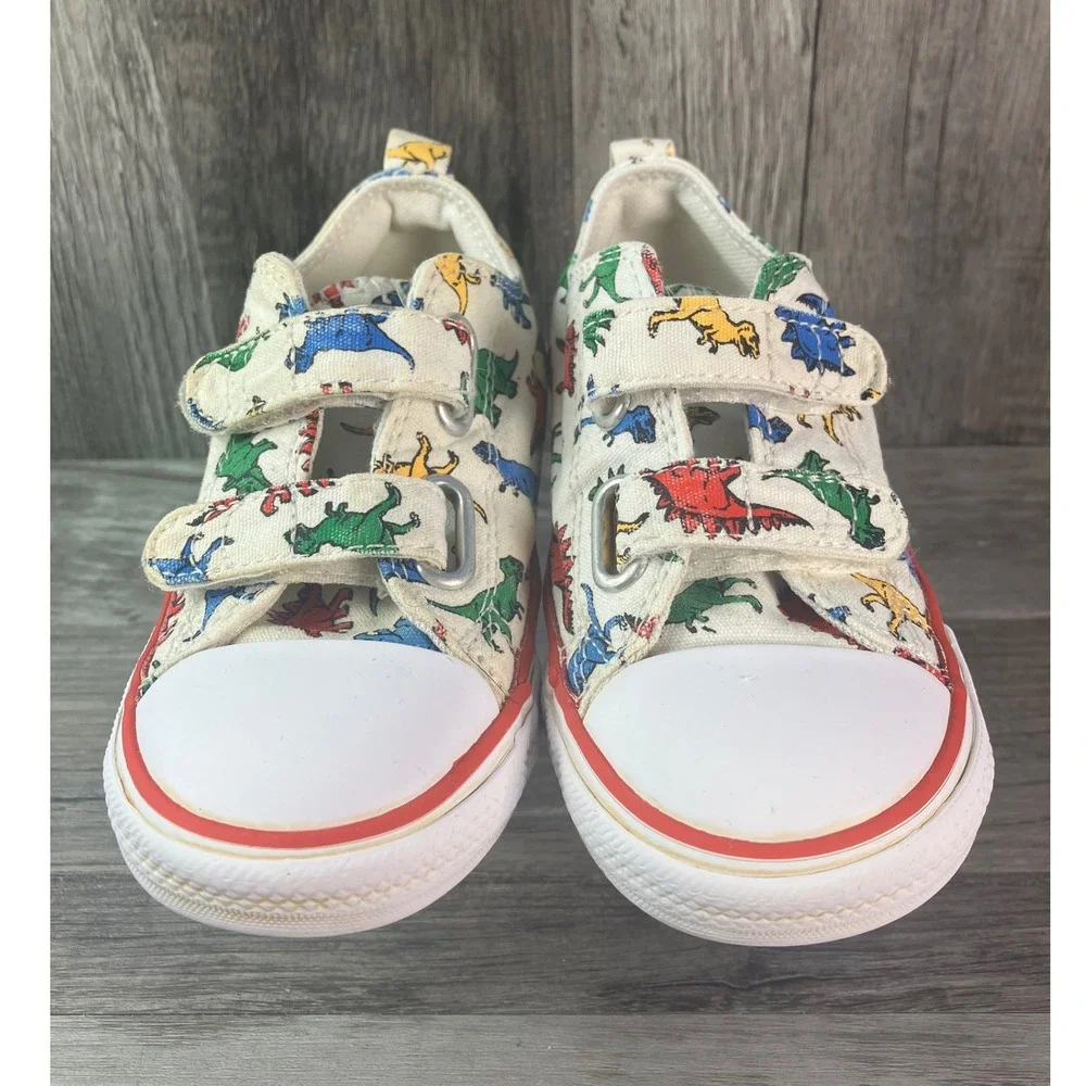 Converse Chuck Taylor All Star 2V Ox Dinosaur Print White Infant Size 9 A01667F